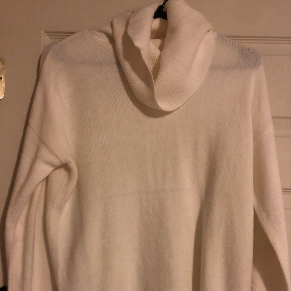 White Cowl Neck Sweater